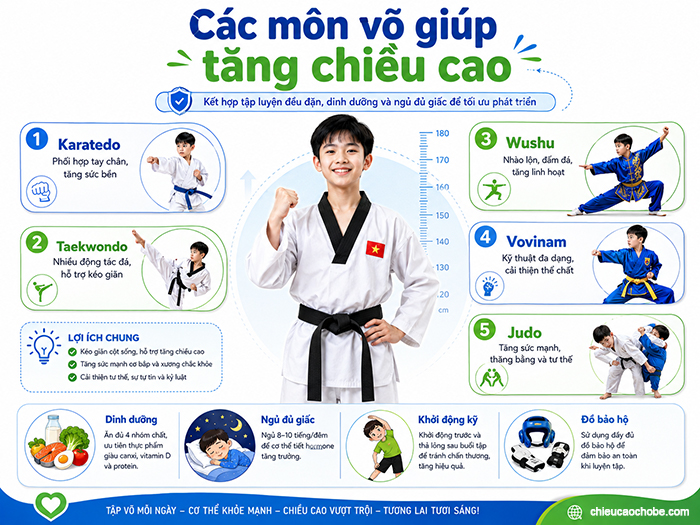 Tập võ có giúp tăng chiều cao không?