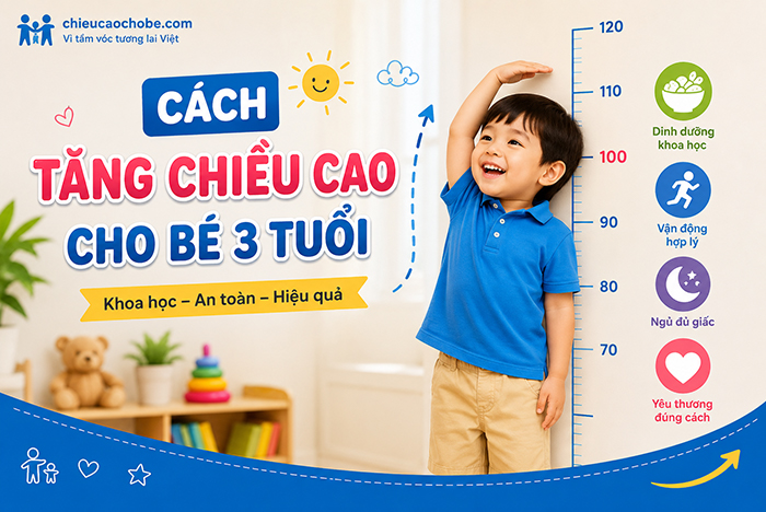 Cách tăng chiều cao cho bé 3 tuổi