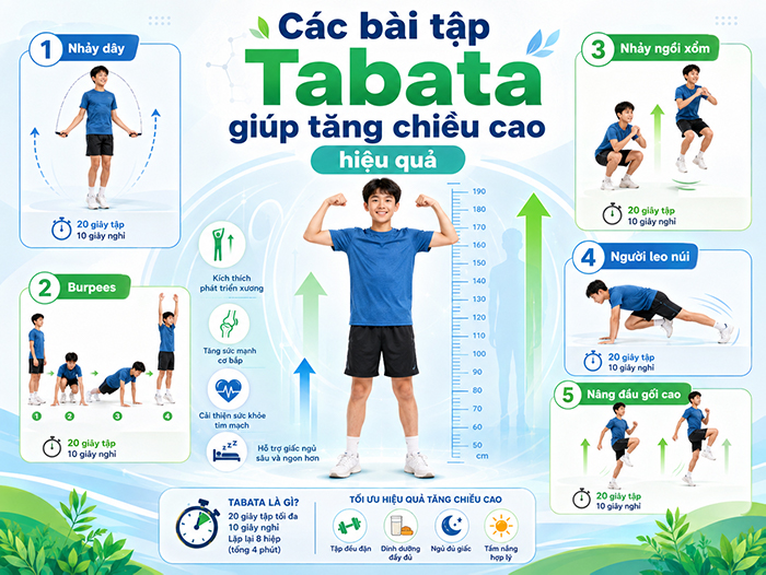 Tập Tabata có giúp tăng chiều cao không?